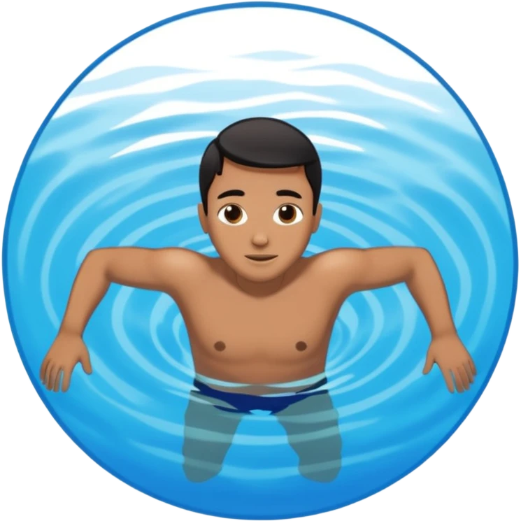 кружок в нем человек плывет emoji