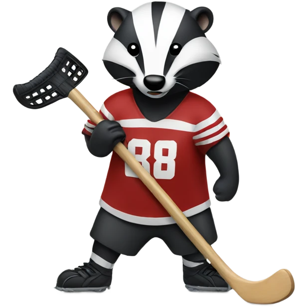 Badger holding a hockey stick emoji