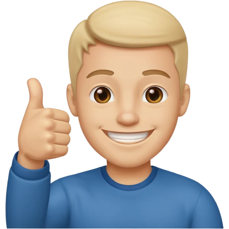 Buat gambar those bad tings guy dari sml yg sedang senang dan berikan jempol emoji