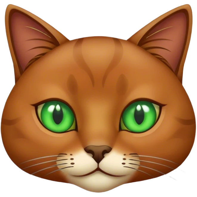 Brown cat with Green eyes emoji