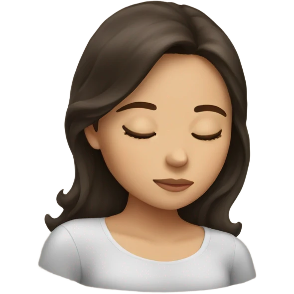 Brunette girl sleeping emoji