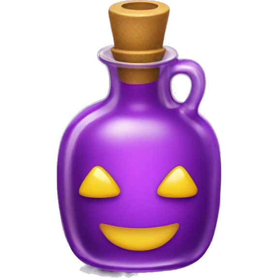 purple potion bottle with yellow four pointed around it emoji