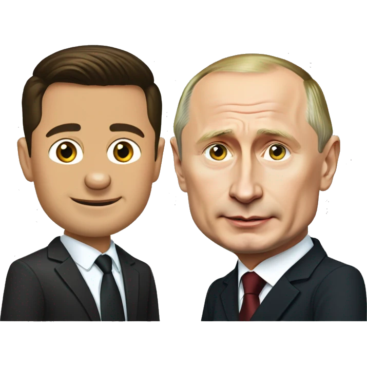 Volodymyr Zelenskyi  and Vladimir Putin  emoji