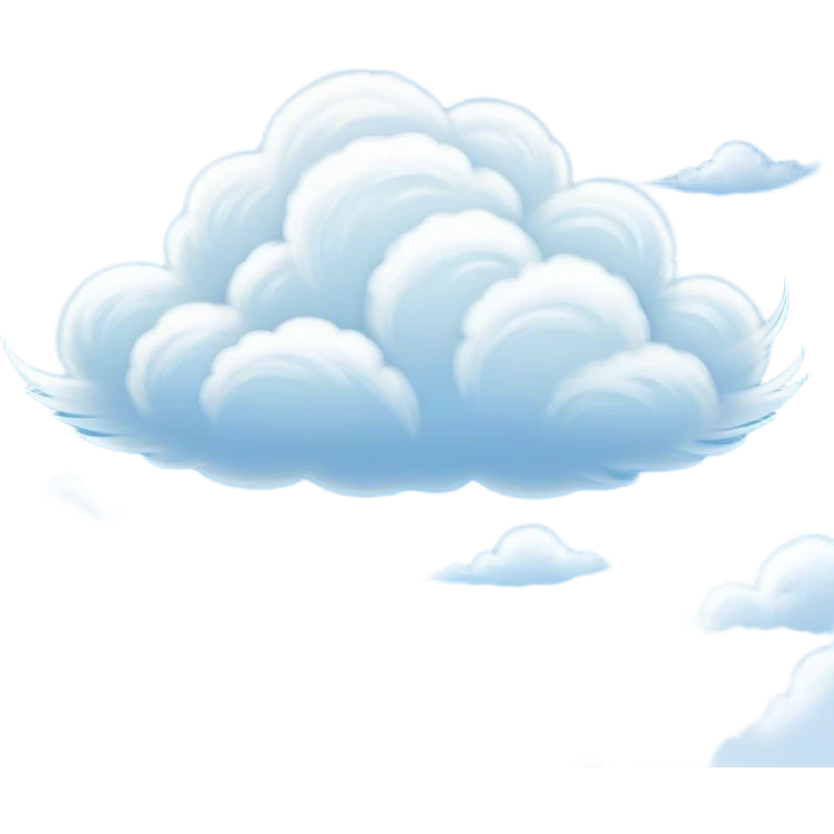 Cinematic Realistic Cirrus Emoji, High and wispy, with thin, delicate clouds stretching across the sky like brush strokes of white. The light, feathery clouds suggest clear weather and distant horizons, evoking a sense of tranquility. Soft glowing outline, capturing the essence of serene skies and airy beauty in a graceful cirrus cloud! emoji