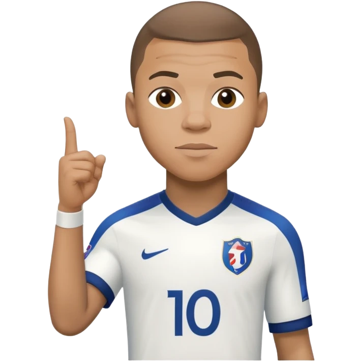Kylian Mbappé soccer player in France jersey number 10 emoji