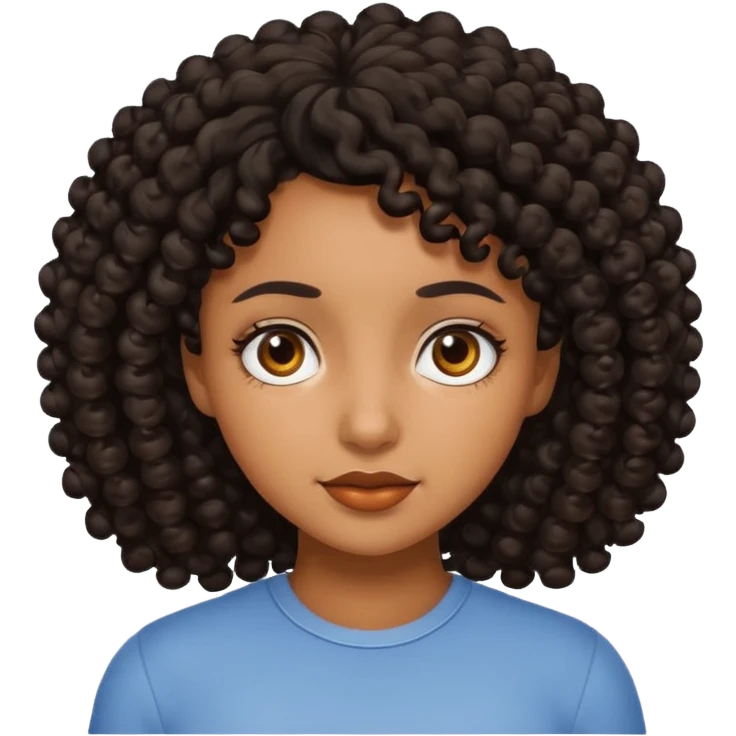 Black curly haired brown skin girl  emoji
