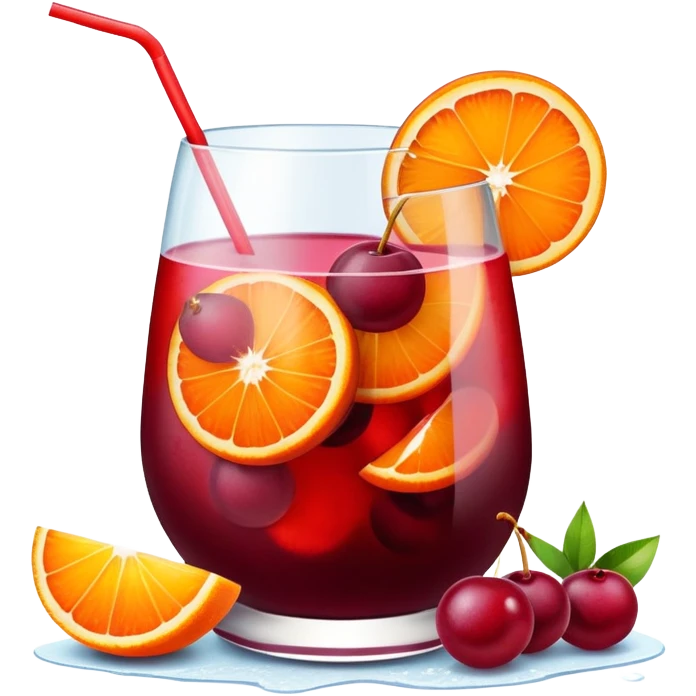 frozen sangria in a glass with fruit emoji
