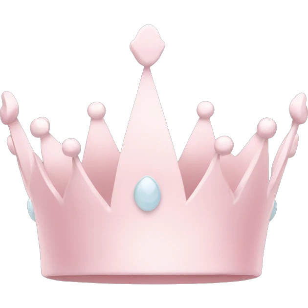 White and pastel pink crown emoji