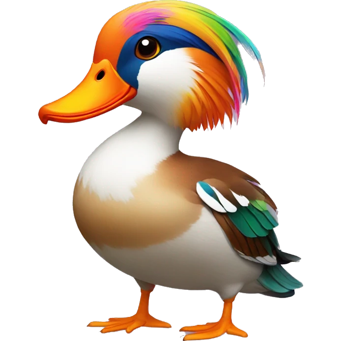 mandarin duck with colorful feathers emoji
