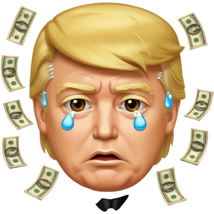 Donald trump qui pleur de l’argent emoji