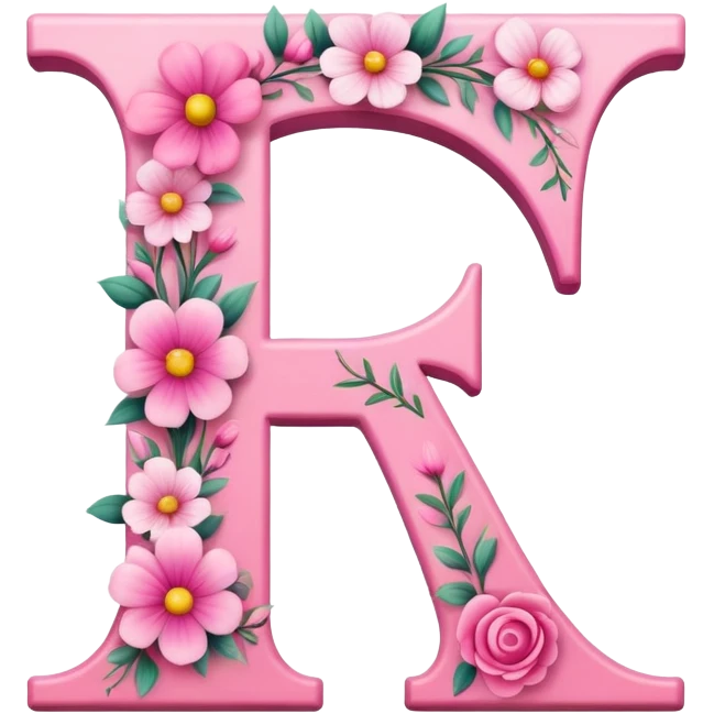 Pink, romantic, flowery, the letter “f” emoji