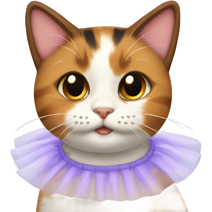 Calico cat in a tutu emoji