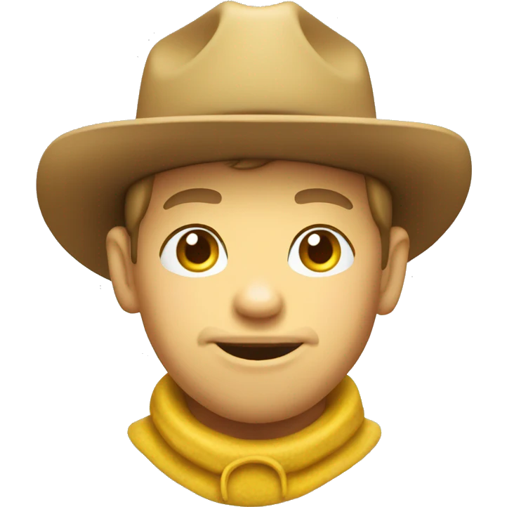 cow boy only face yellow emoji