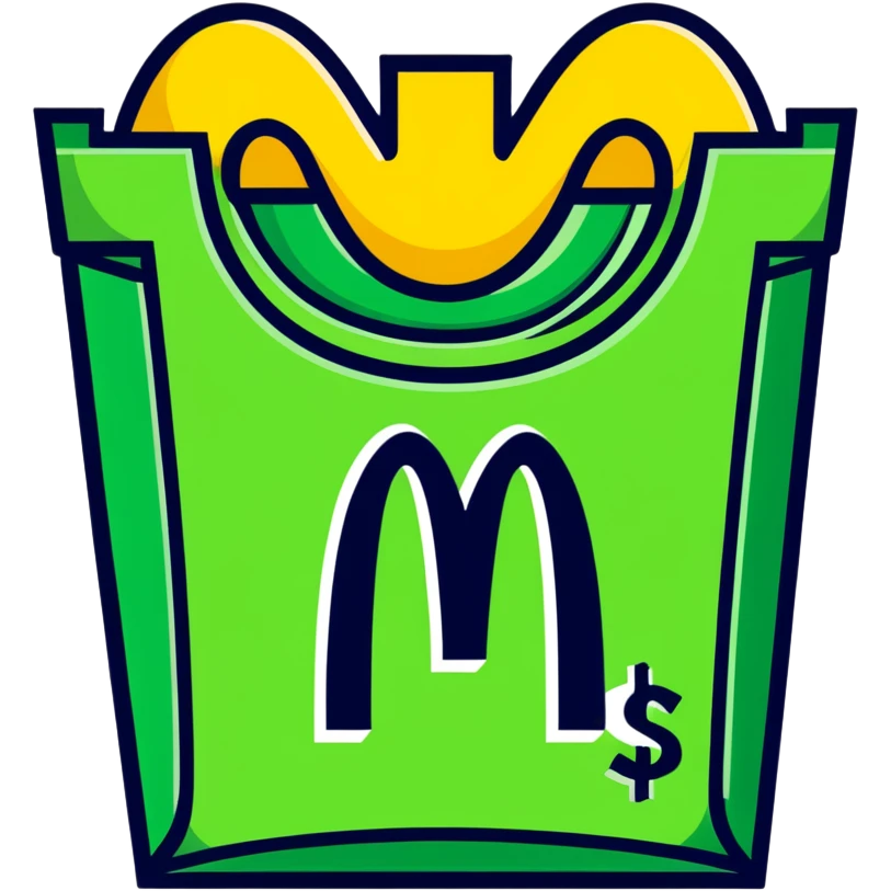 McDonald’s logo with green dollar sign  emoji