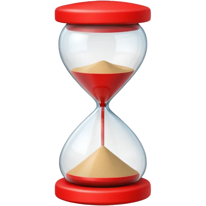 hourglass with a red stop sign emoji