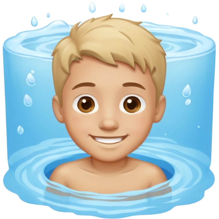 smiling boy in wading pool emoji