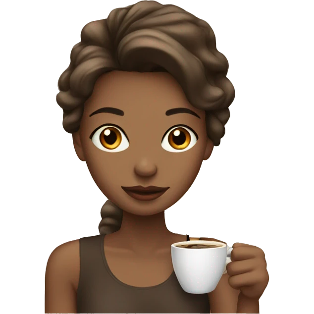 Pretty girl drinking coffee  emoji