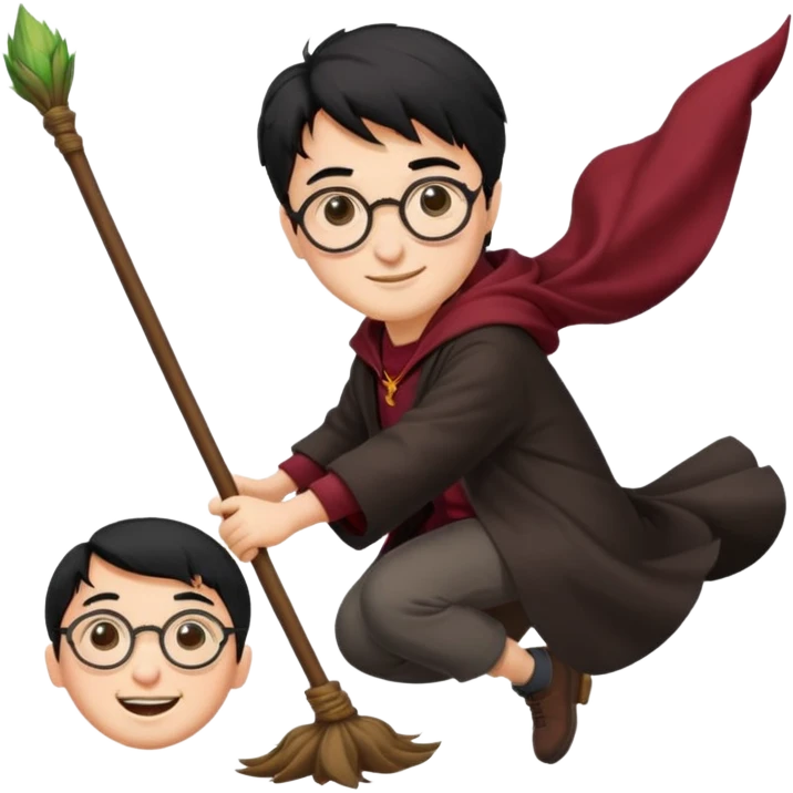 Harry potter riding on a broomstick emoji