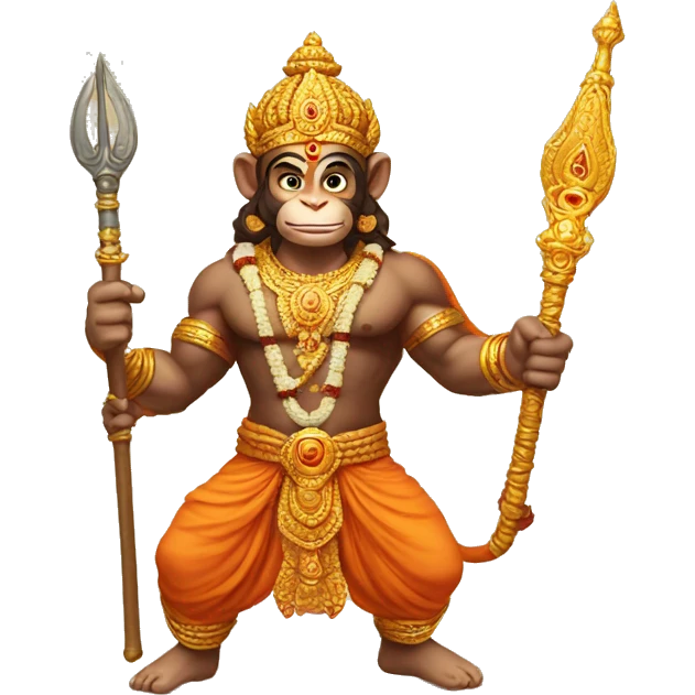 lord hanuman With weapon emoji