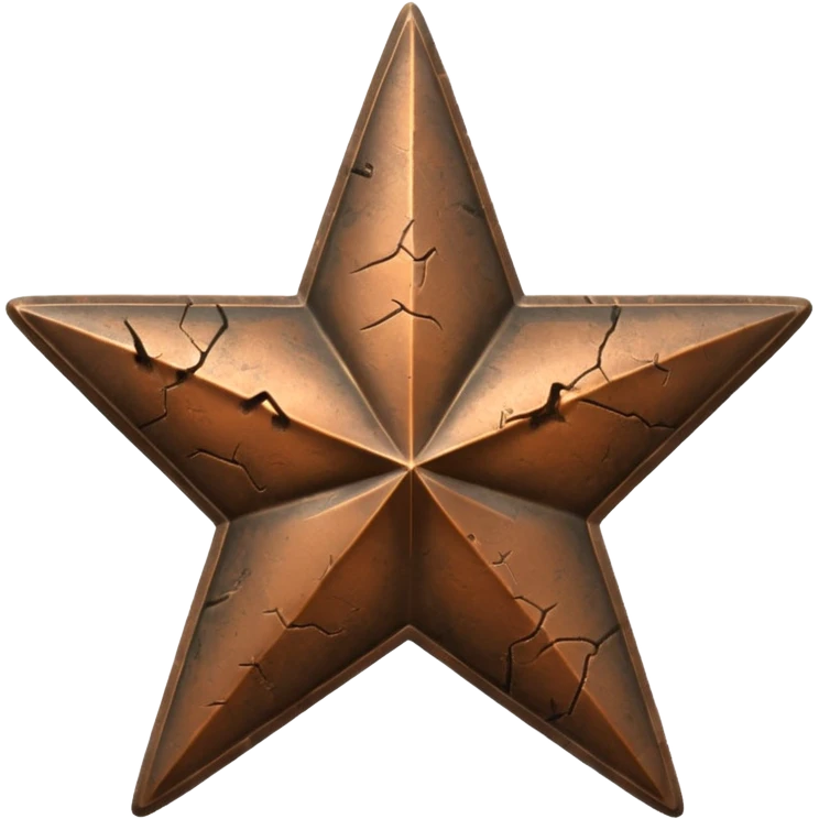 Concept: A single, bronze-colored military star (like a Bronze Star or a general's star) that is slightly faded or has a "crack" graphic running through it.

Color: Faded bronze or dark gold. emoji