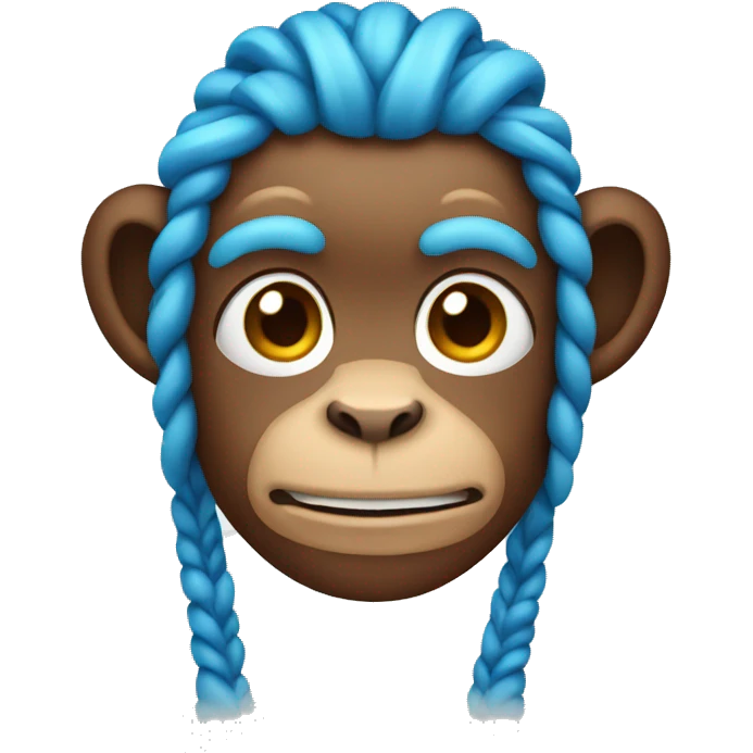 Monkey with blue braids  emoji