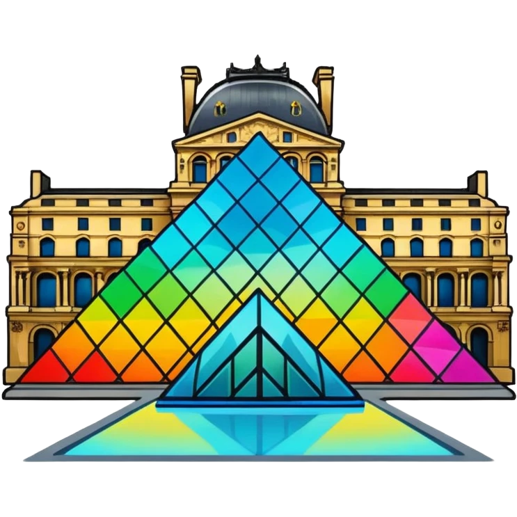 I want a graffiti style Louvre museum sticker. emoji