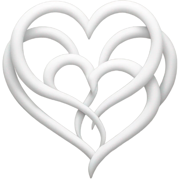 White intertwined hearts  emoji