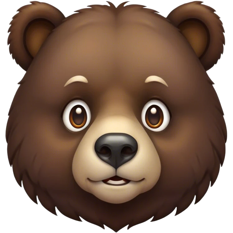 Cinematic Noble Bear Portrait Emoji, Poised and regal, with a large, imposing build and a thick, well-groomed rich dark brown fur, deep-set soulful eyes, Simplified yet sharp and sophisticated features, highly detailed, glowing with a soft, dignified glow, high shine, intelligent and formidable, stylized with an air of wild majesty, focused and attentive, soft glowing outline, capturing the essence of a watchful and commanding guardian, so majestic it feels as though it could lumber out of the screen with effortless authority! emoji