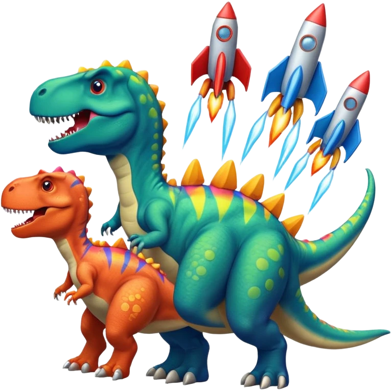 Dinosaurs with Rockets emoji