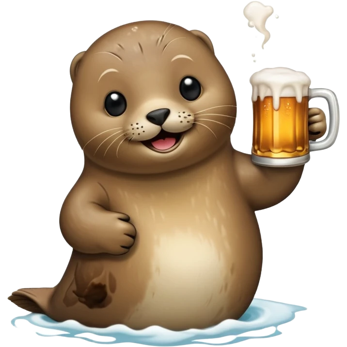 создай тюленя с пивом  emoji