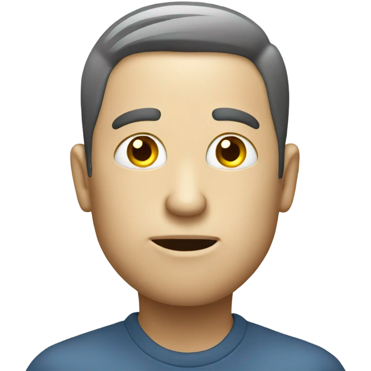 White Man thinking lightbulb emoji