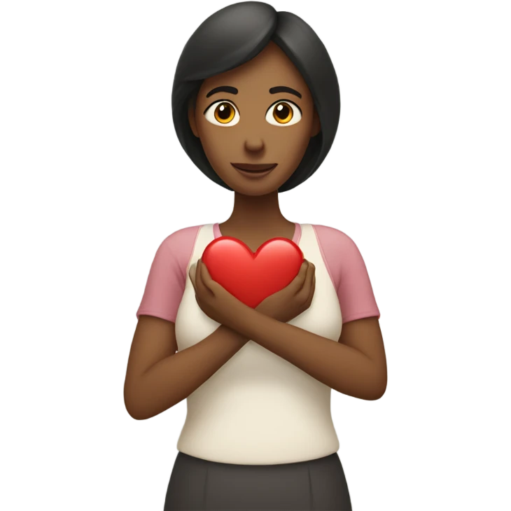 Mother holds her heart in her arm emoji