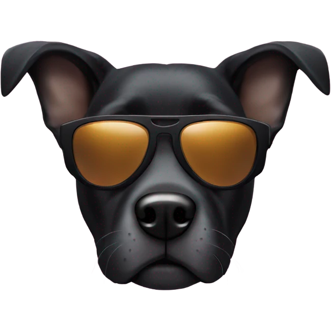 Black dog with sunglasses emoji