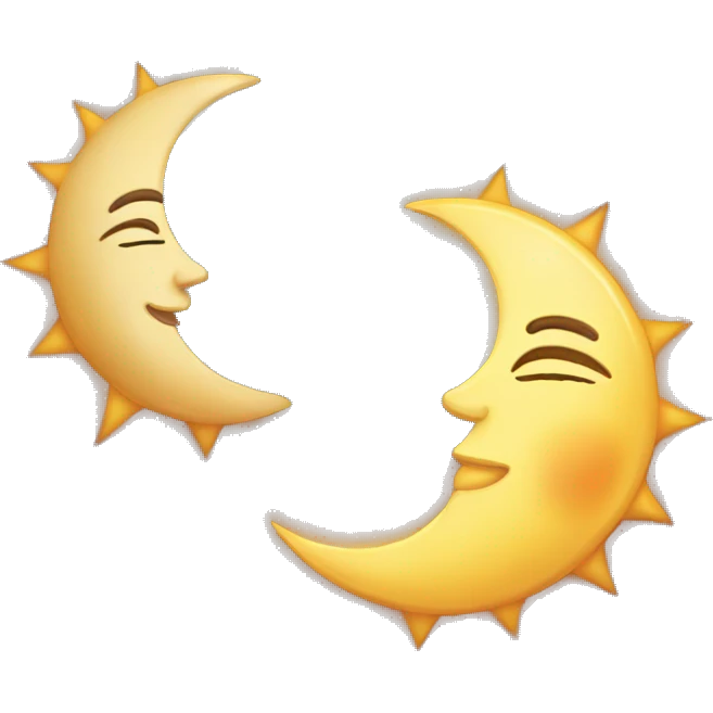 the sun hugging the moon emoji