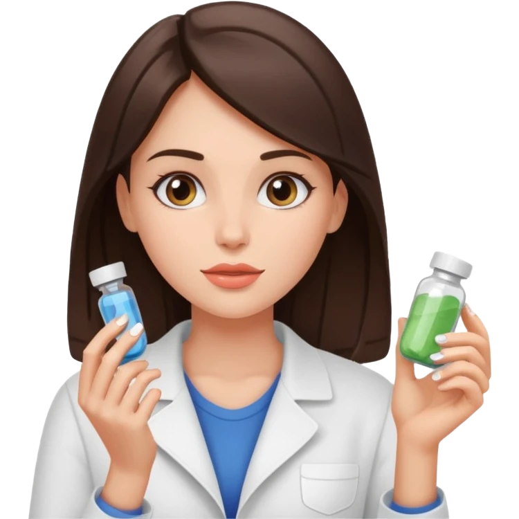 Beautiful fit brunette girl taking pills  emoji
