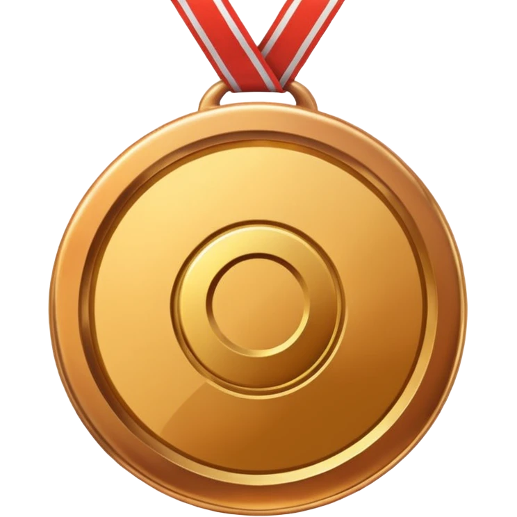 gold medal with no engraved on it emoji