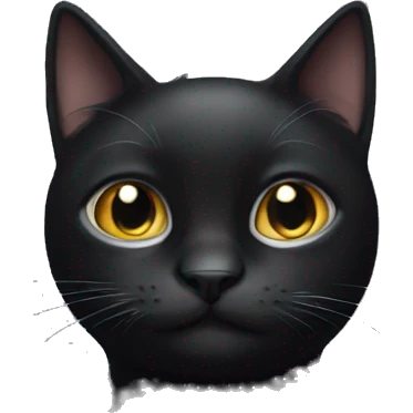 Black Cat with white dot on neck emoji