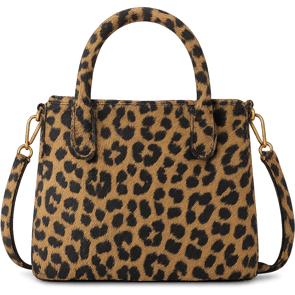 Leopard print bag remove background emoji