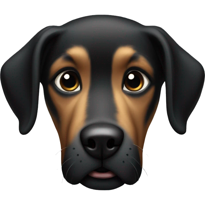 all black mongrel dog emoji