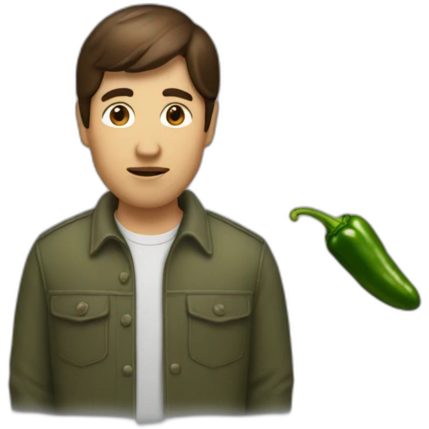 jalapeno man with short brown hair emoji