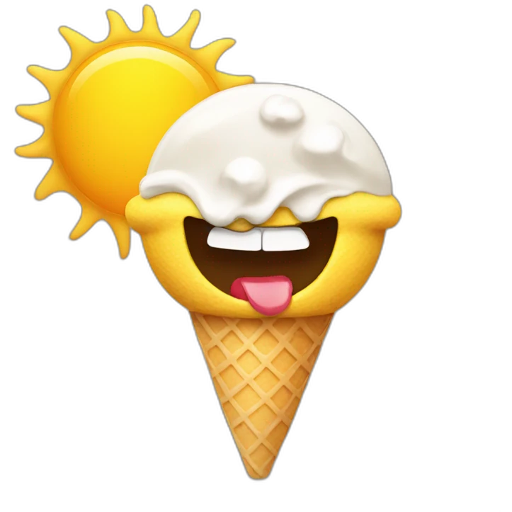 sun eating icecream emoji