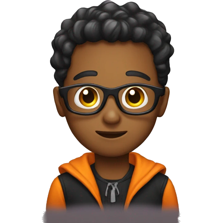 Boy wearing Halloween costume emoji