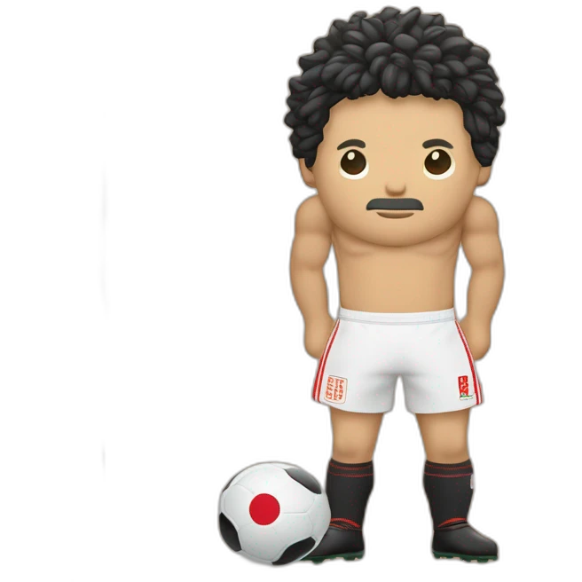 un algérien cheveux bouclé nez long qui porte le maillot de foot du japon avec ecrit "Le hout" dessus emoji