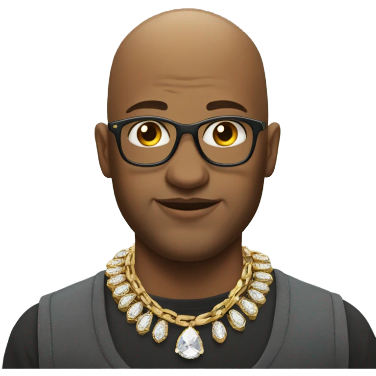 bald man in jewelry portrait emoji