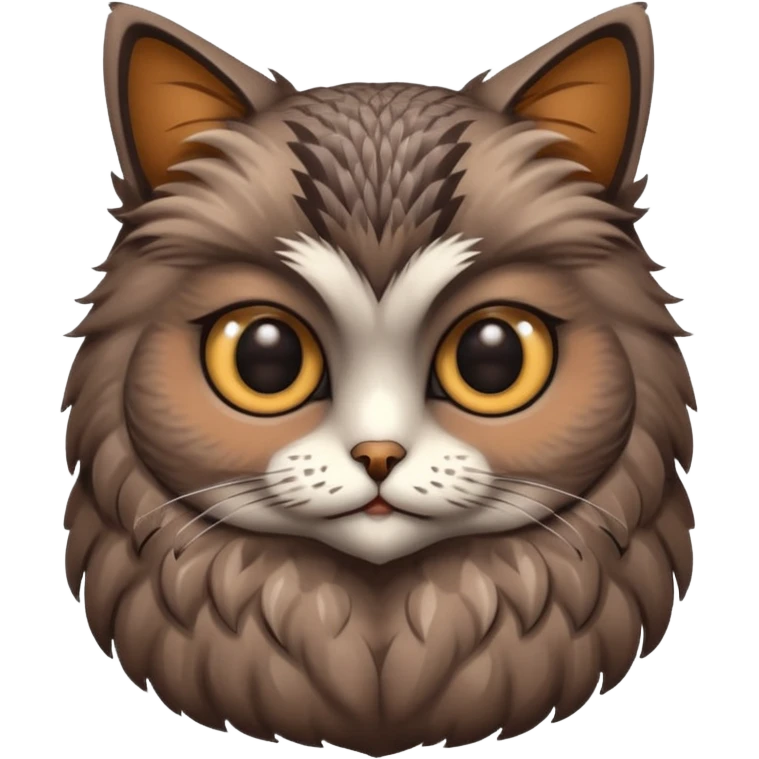 A cat with a owl body emoji