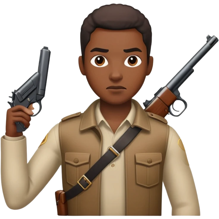 black person with gun emoji