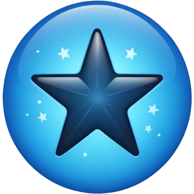 Black tik in the blue circle star emoji