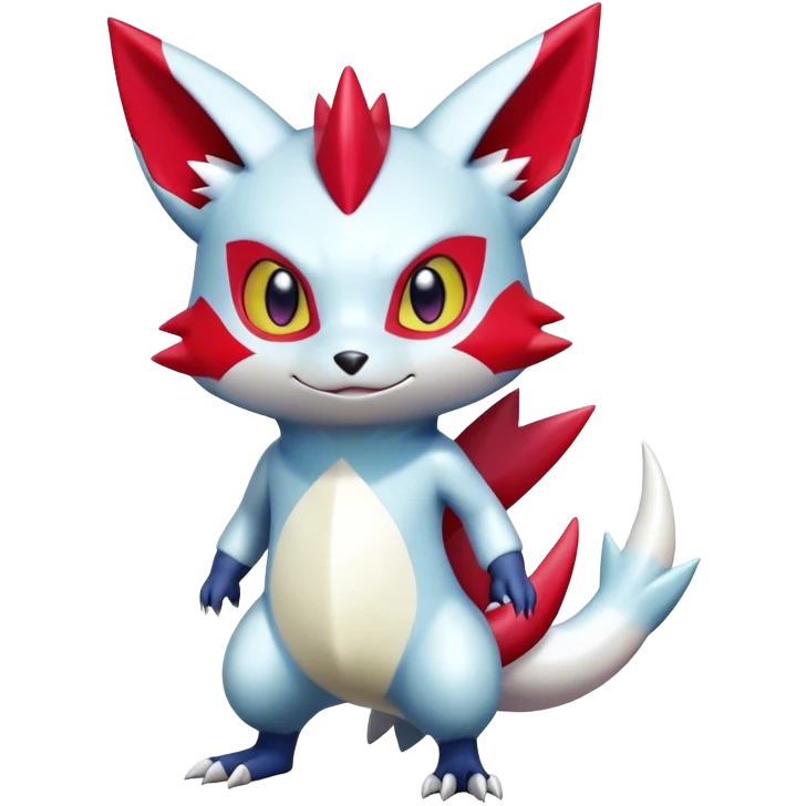 Cute Shiny Digimon-Sneasel-Zangoose-hybrid full body  emoji