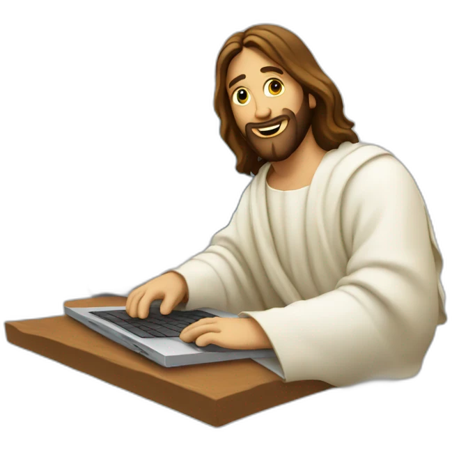 jesus christ at a laptop emoji
