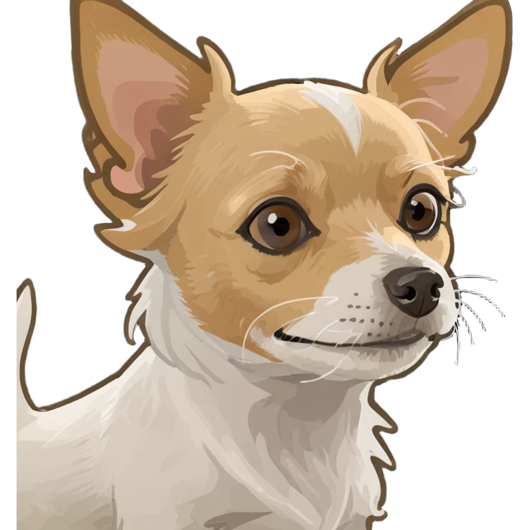 white chorkie with light brown ears emoji